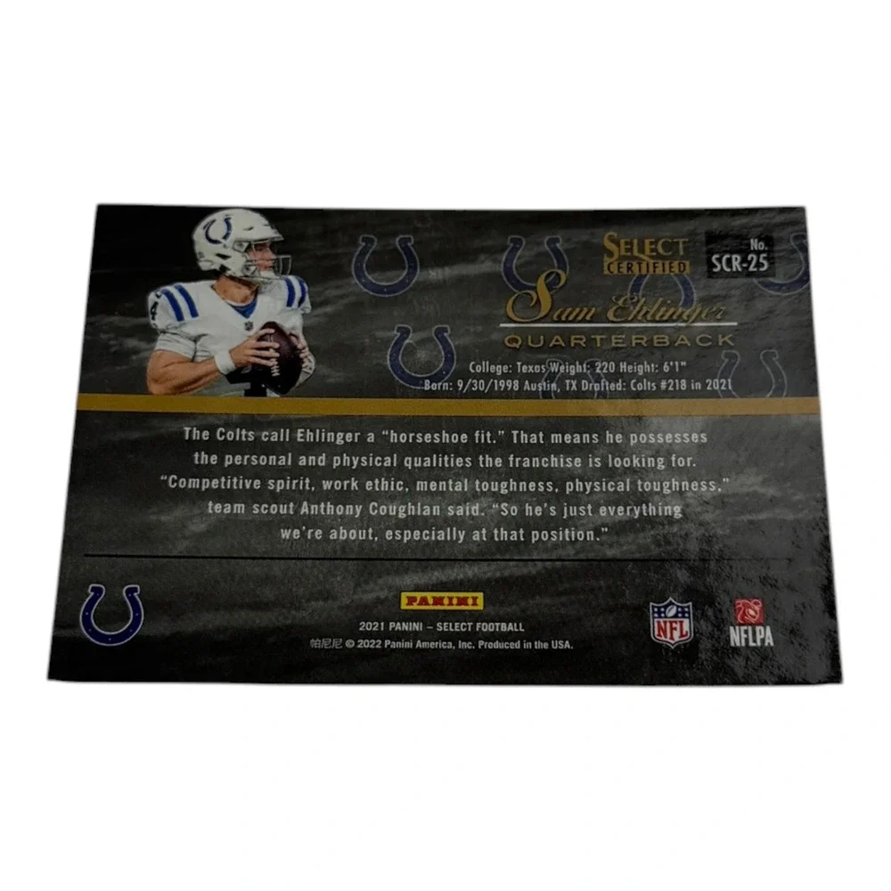 2021 Panini Select‎ Sam Ehlinger Rookie Card RC SCR-25 Indianapolis Colts Silver